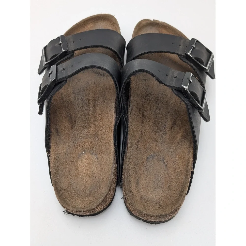 Birkenstock Sandals Mens 36 Black Arizona Slide Two Strap Cork Footbed Casual